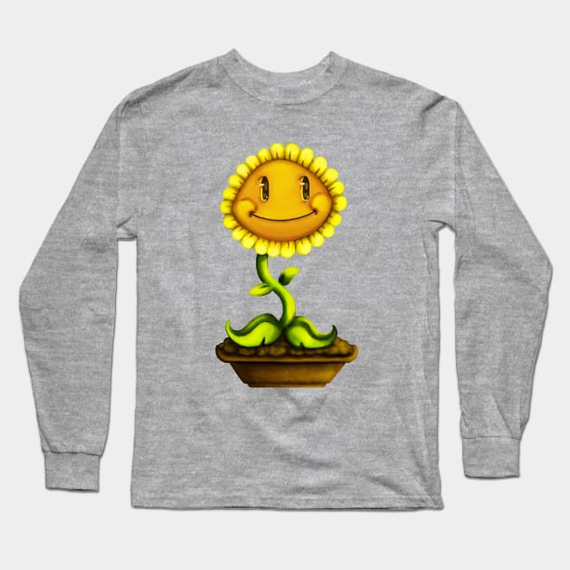 Sunflower #2 Plants vs Zombies Long Sleeve T-Shirt by B A3x